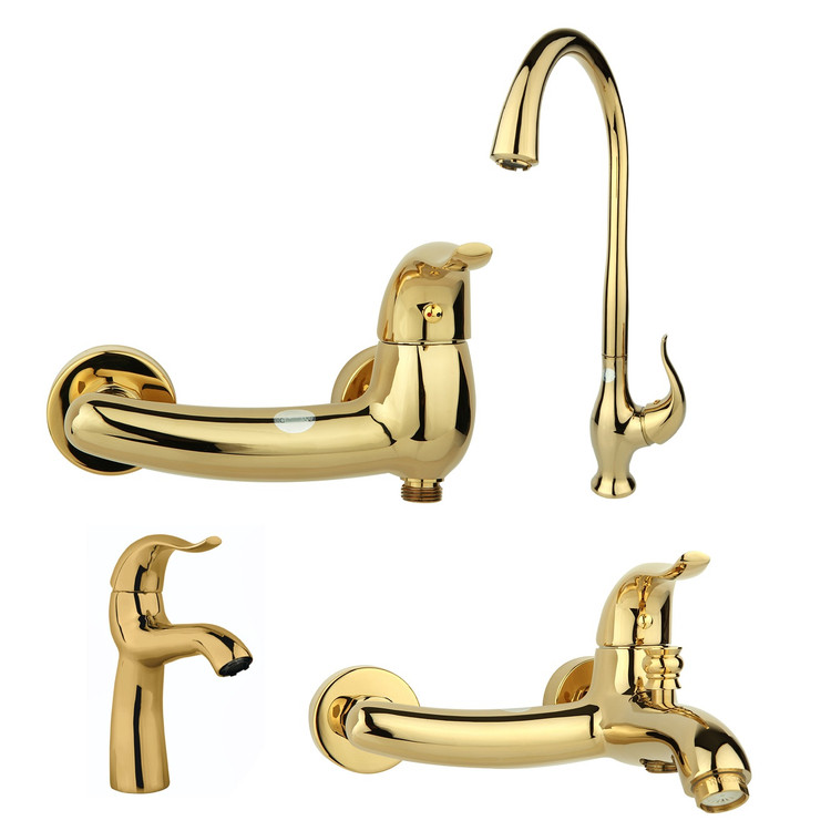 ست شیرآلات راسان مدل اکتاو رنگ طلا مات