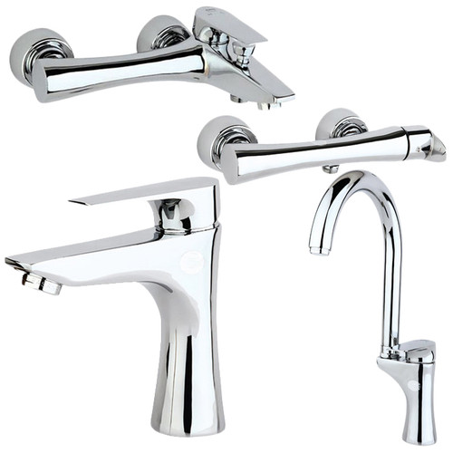 ست شیرآلات راسان مدل آتیس رنگ کروم